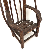 Large Miniature Adirondack Folk Art Chair with Beautiful Lines and Proportions