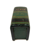 ALBUM, Fabulous Old Carved Out and Painted Book Shaped Box with Slide Lid (Spruce Gum?)