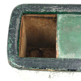 ALBUM, Fabulous Old Carved Out and Painted Book Shaped Box with Slide Lid (Spruce Gum?)