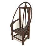 Large Miniature Adirondack Folk Art Chair with Beautiful Lines and Proportions