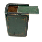 ALBUM, Fabulous Old Carved Out and Painted Book Shaped Box with Slide Lid (Spruce Gum?)