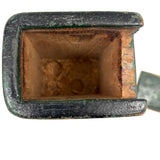 ALBUM, Fabulous Old Carved Out and Painted Book Shaped Box with Slide Lid (Spruce Gum?)