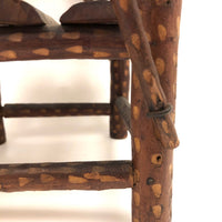 Large Miniature Adirondack Folk Art Chair with Beautiful Lines and Proportions