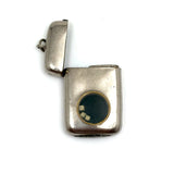 Early 20th C. Plated Pendant Vesta with Window to Tiny Bone Dice
