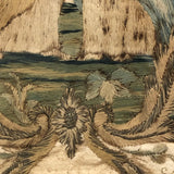 The Visitation, Antique Brass Pole Screen with Fine Georgian Silk Embroidery on Paper