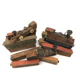 Wonderful Old Kid Made Set of Train Cars, with Three Locomotives!