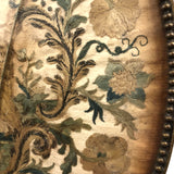 The Visitation, Antique Brass Pole Screen with Fine Georgian Silk Embroidery on Paper
