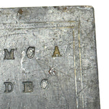 YMCA, Dec 25, 1919, Unusual Antique Type-Stamped Solid Lead Miniature Folk Art Book