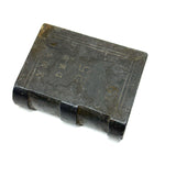 YMCA, Dec 25, 1919, Unusual Antique Type-Stamped Solid Lead Miniature Folk Art Book