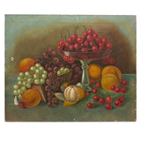 Still Life with Cherries, Grapes and Oranges, C. 1890s Oil on Canvas Painting