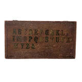 Charming Antique Pencil or Crayon Box with Imperfectly Ordered Alphabet