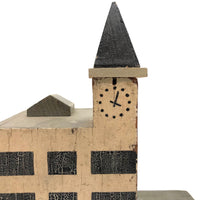 Super Graphic Folk Art Building with Clock Tower on Platform with Alligator Paint