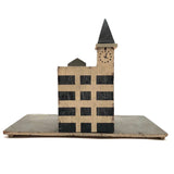 Super Graphic Folk Art Building with Clock Tower on Platform with Alligator Paint