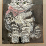 To Lilith Isabel with Love From Grandma, 1916 Watercolor Kitten by Elizabeth Harding Beckwith