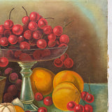 Still Life with Cherries, Grapes and Oranges, C. 1890s Oil on Canvas Painting
