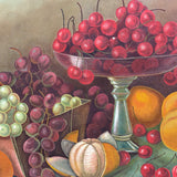 Still Life with Cherries, Grapes and Oranges, C. 1890s Oil on Canvas Painting