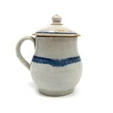 Not Perfect But Very Lovely c. 1800 Pearlware Mustard Pot with Blue Edging