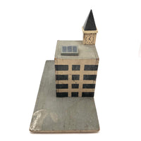 Super Graphic Folk Art Building with Clock Tower on Platform with Alligator Paint