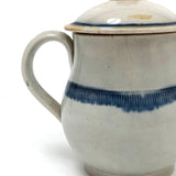 Not Perfect But Very Lovely c. 1800 Pearlware Mustard Pot with Blue Edging