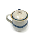 Not Perfect But Very Lovely c. 1800 Pearlware Mustard Pot with Blue Edging