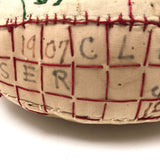Large c. 1907 Pin Cushion with Embroidered Grid of Sewing Tools