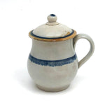 Not Perfect But Very Lovely c. 1800 Pearlware Mustard Pot with Blue Edging