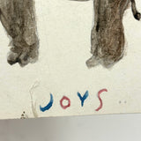 Xmas Joys to Master Goodenough, Elephant with Plum Pudding, Old Hand-drawn Watercolor Postcard