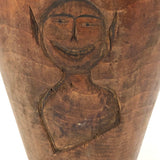 Old Carved Wooden Cup (Presumed Dipper Bowl) with Smiling Imp