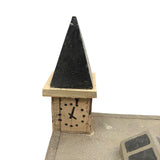 Super Graphic Folk Art Building with Clock Tower on Platform with Alligator Paint