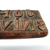 JOHN SNIVELEY JR., 19th Century Hand-carved Name Stamp in Old Red Paint