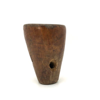 Old Carved Wooden Cup (Presumed Dipper Bowl) with Smiling Imp