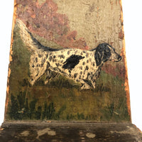 Marvelous Old Green Painted Folk Art Bootjack with Pointer Dog