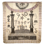 Stunning, Very Scarce 1820s Masonic Silk Apron, Lewis Roberson, Weathersfield, Vermont