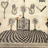 Stunning, Very Scarce 1820s Masonic Silk Apron, Lewis Roberson, Weathersfield, Vermont