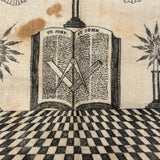 Stunning, Very Scarce 1820s Masonic Silk Apron, Lewis Roberson, Weathersfield, Vermont