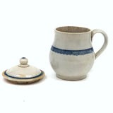 Not Perfect But Very Lovely c. 1800 Pearlware Mustard Pot with Blue Edging