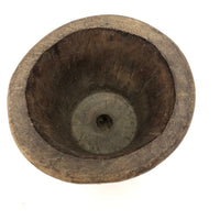 Old Carved Wooden Cup (Presumed Dipper Bowl) with Smiling Imp