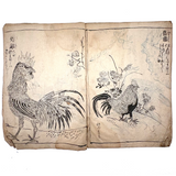 Marvelously Expressive Birds in Nature, Japanese Edo Period (1830-40s) Sketchbook of Original Ink Drawings