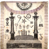 Stunning, Very Scarce 1820s Masonic Silk Apron, Lewis Roberson, Weathersfield, Vermont