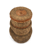 Set of Three Progressively Sized Old Wabanaki Sweet Grass Baskets