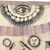 Stunning, Very Scarce 1820s Masonic Silk Apron, Lewis Roberson, Weathersfield, Vermont