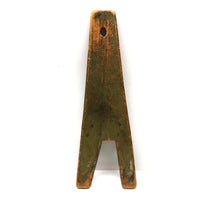 Marvelous Old Green Painted Folk Art Bootjack with Pointer Dog