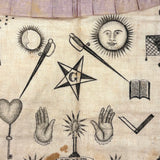Stunning, Very Scarce 1820s Masonic Silk Apron, Lewis Roberson, Weathersfield, Vermont