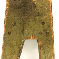 Marvelous Old Green Painted Folk Art Bootjack with Pointer Dog