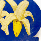 Green to Yellow Bananas! Great Original Vintage Heavy Cardboard Grocery Display Sign