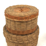 Set of Three Progressively Sized Old Wabanaki Sweet Grass Baskets