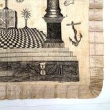 Stunning, Very Scarce 1820s Masonic Silk Apron, Lewis Roberson, Weathersfield, Vermont