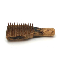Amazing Antique Carved Miniature Comb with Tiny Shape Wooden Teeth