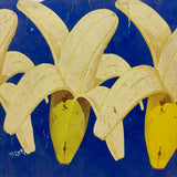 Green to Yellow Bananas! Great Original Vintage Heavy Cardboard Grocery Display Sign
