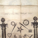 Stunning, Very Scarce 1820s Masonic Silk Apron, Lewis Roberson, Weathersfield, Vermont